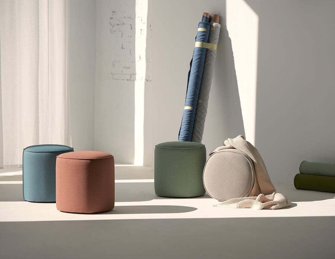 CIMA - Pouf en tissu recyclé certifié | Design durable et raffiné