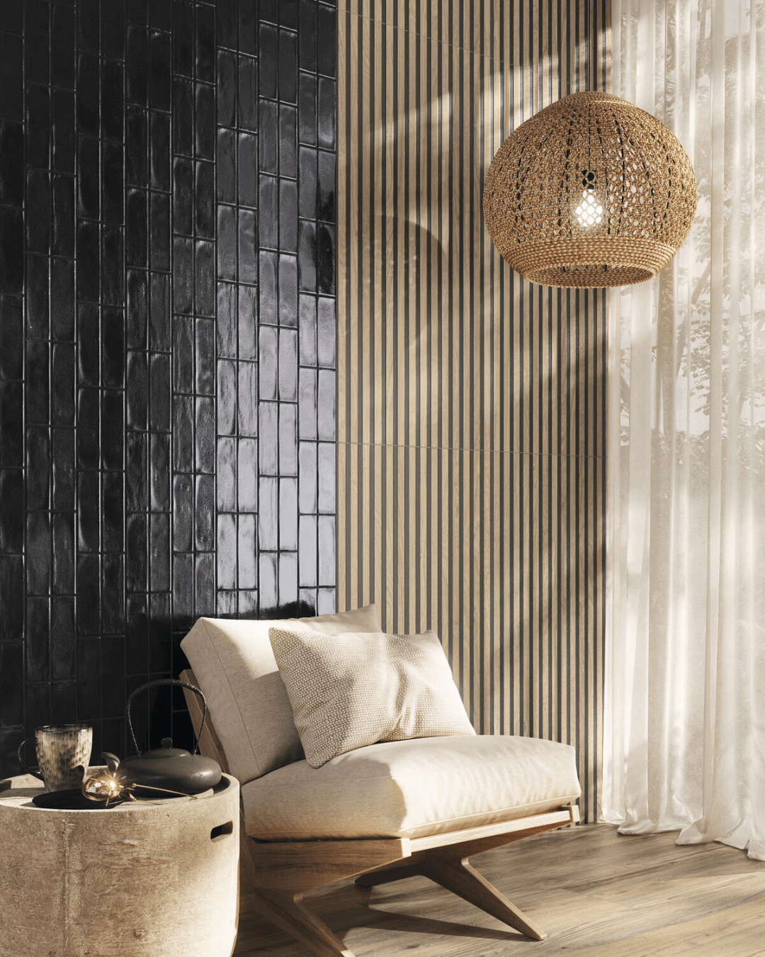 Carrelage Nour Midnight Forest 6.5x20