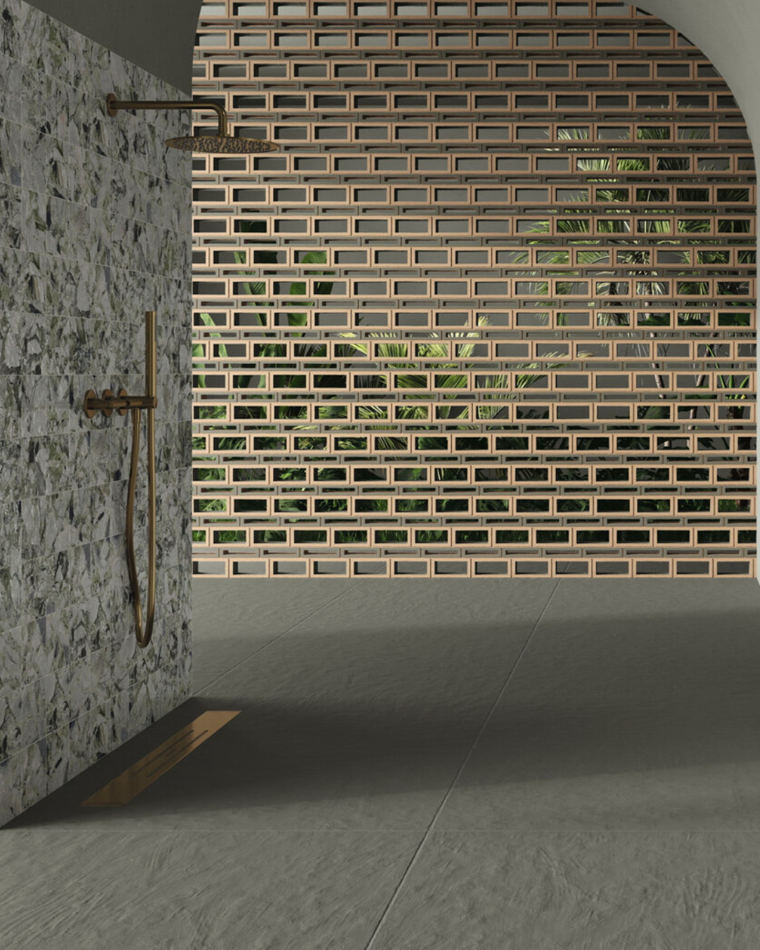 A Piedi Dark Green 100x100 - Carrelage vert terre cuite mural et sol pleine masse