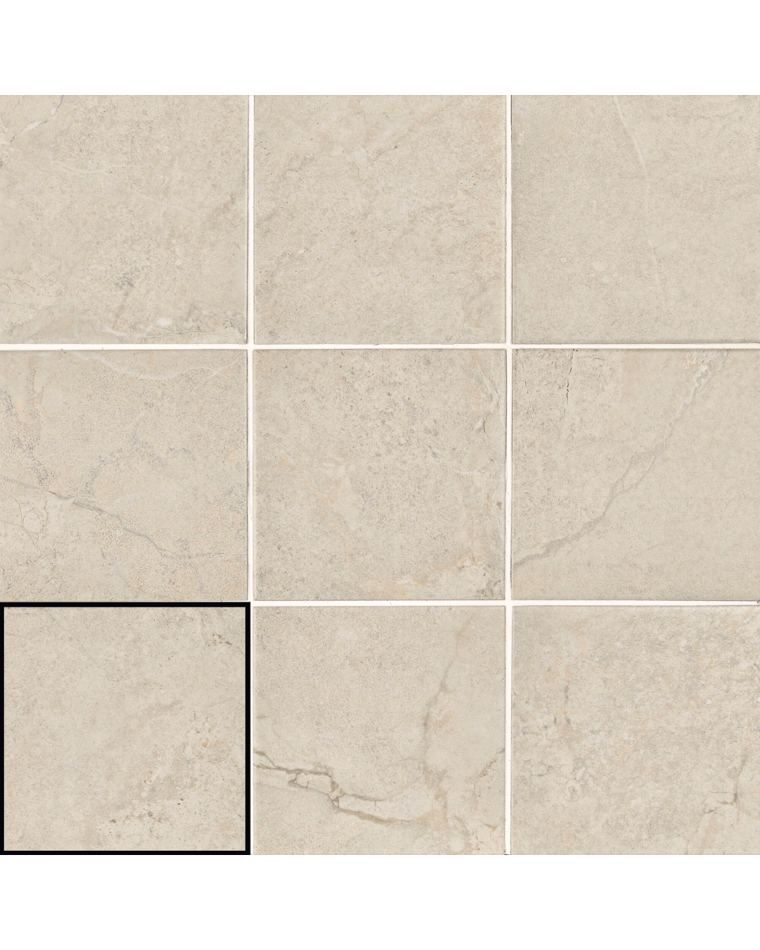 Alloy Cream Mat 15x15 - Carrelage couleur crème style pierre grès cérame mat pour sols et murs