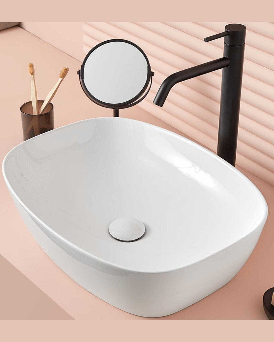 BALTA : Vasque à poser en céramique vitrifiée 50.5x38.5x14