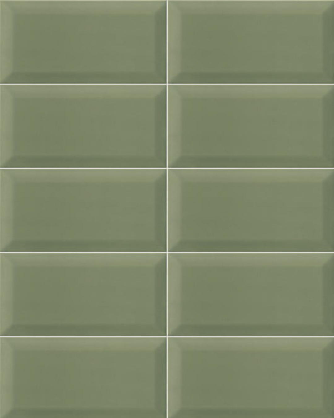Bissel Green Olive 10x20 - Carrelage mural vert brillant style Metro