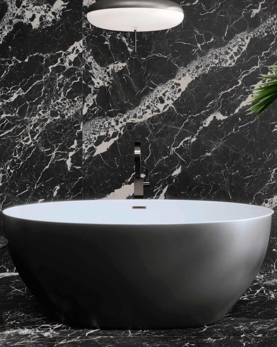 Black Hispania Mat 60×120 - Carrelage marbre noir mat bords rectifiés