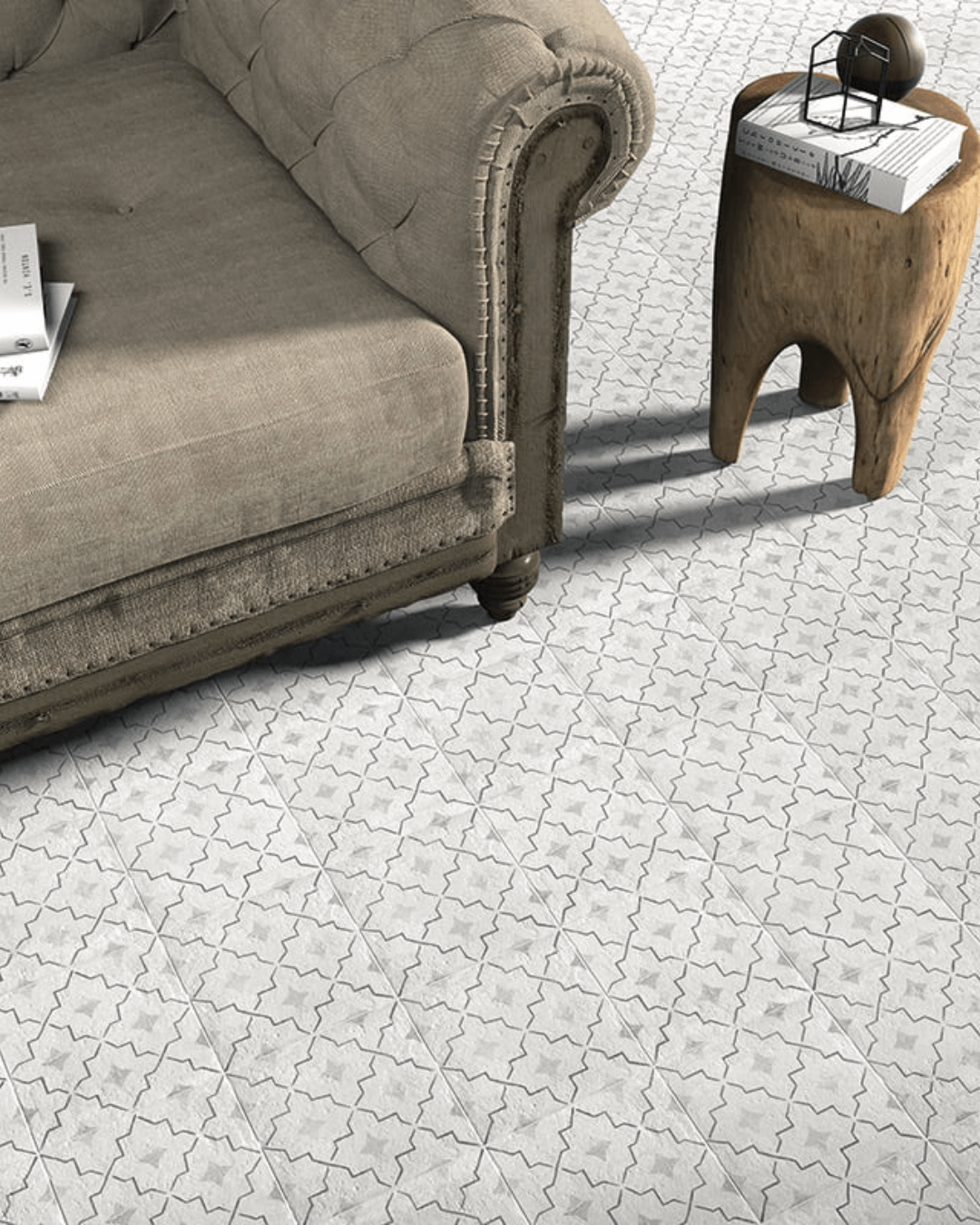 Carino Deco Como 20x20 - Carrelage décoratif gris mural et sol style Carreau de Ciment
