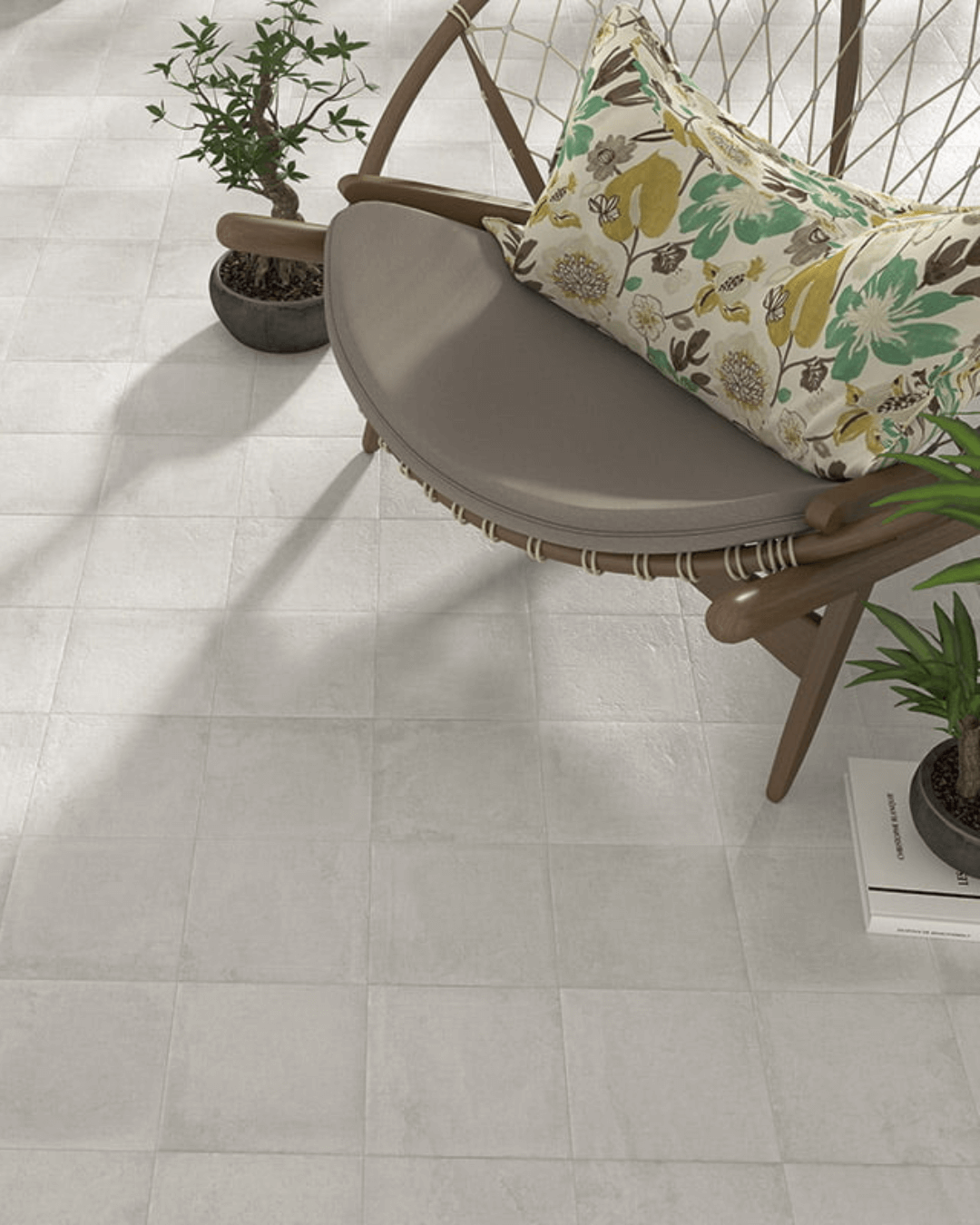 Carino Perla Grey 20x20 - Carrelage gris mat mural et sol style Carreau de Ciment