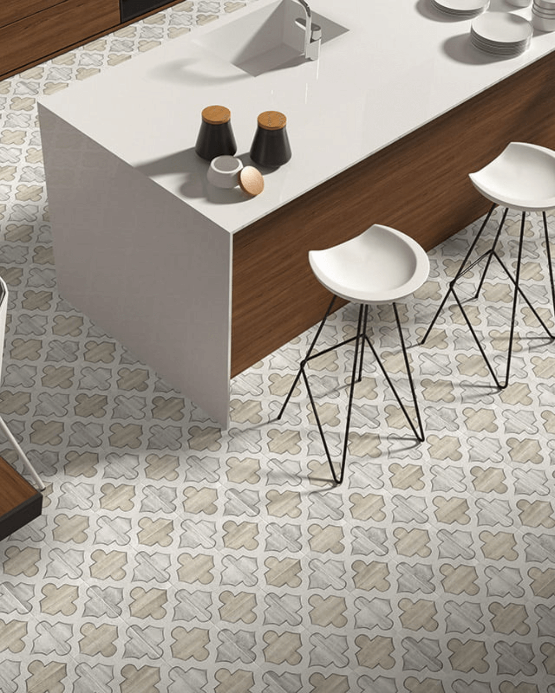 Carino Deco Picos 20x20 - Carrelage décoratif mural et sol style Carreau de Ciment