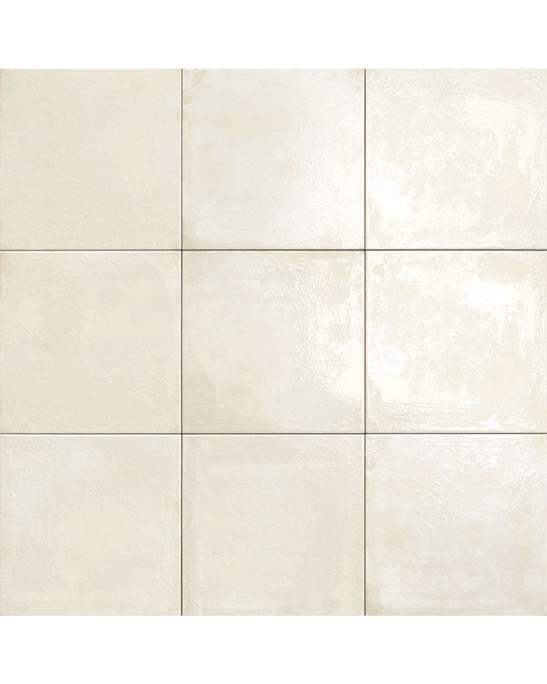 Maiolica Bianco 20x20 - Carrelage mural blanc brillant style Carreau de Ciment