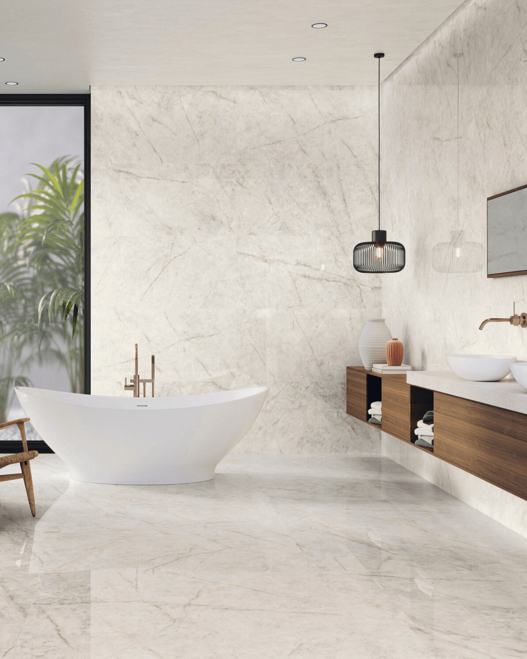 Cristallo Bianco Pol 60x120 - Carrelage marbre quartzite blanc grain poli effet miroir bords rectifiés