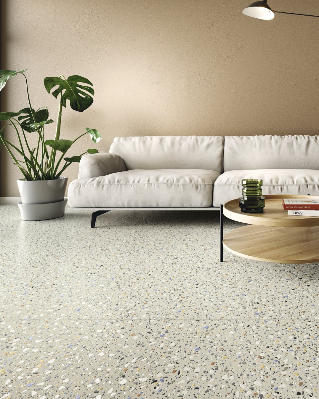 Epoca Bone Silken 60x60 - Carrelage terrazzo mural & sol beige