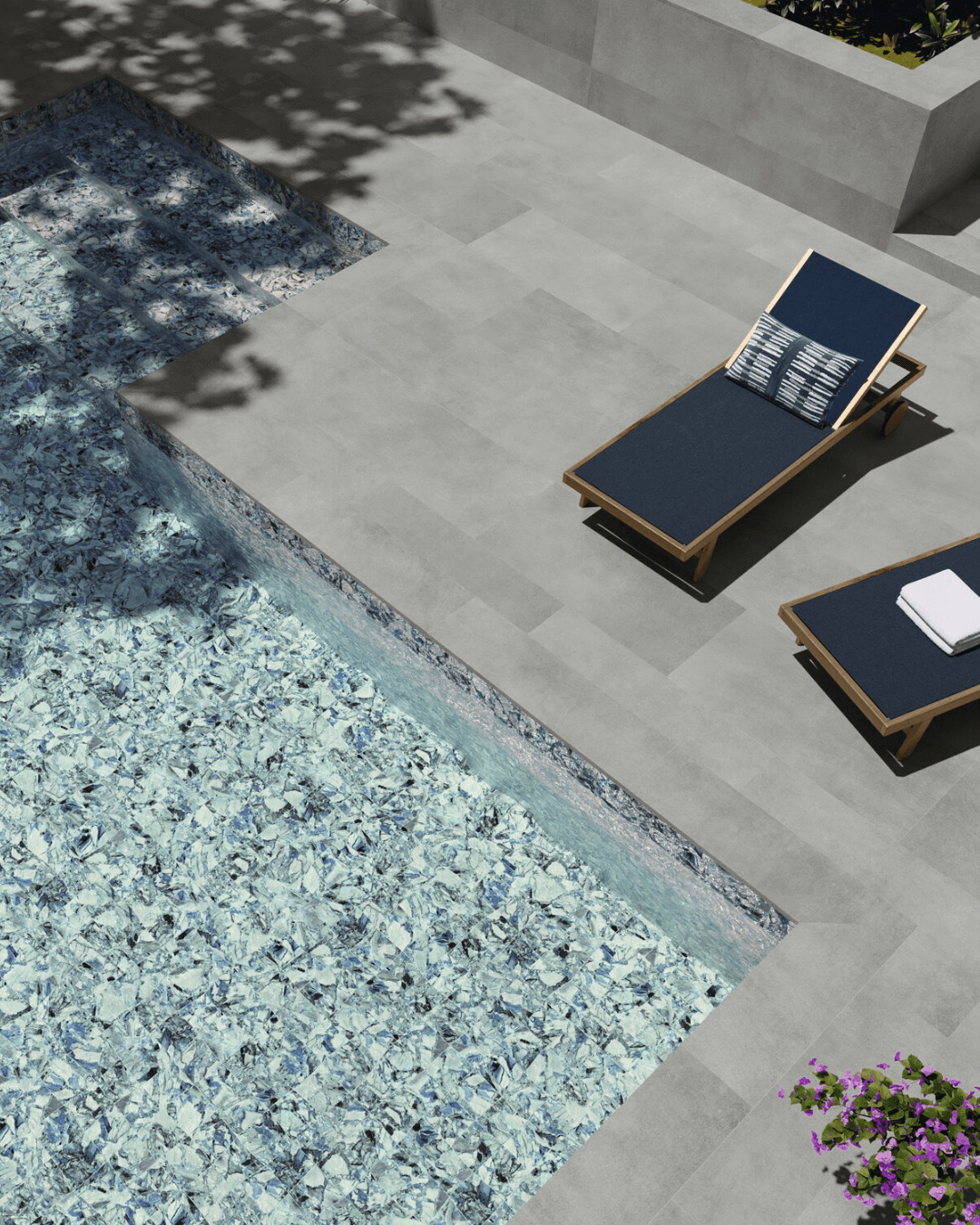 Ice Sapphire 15x15 - Carrelage mural marbre éclaté blanc et bleu finition brillante