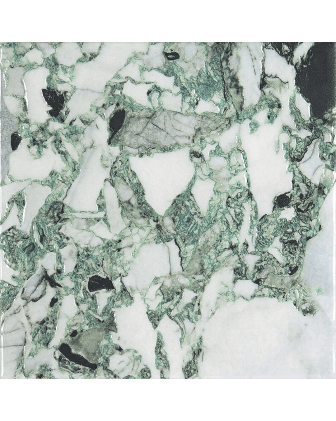 Ice Berilo 15x15 - Carrelage mural marbre éclaté blanc-gris finition brillante