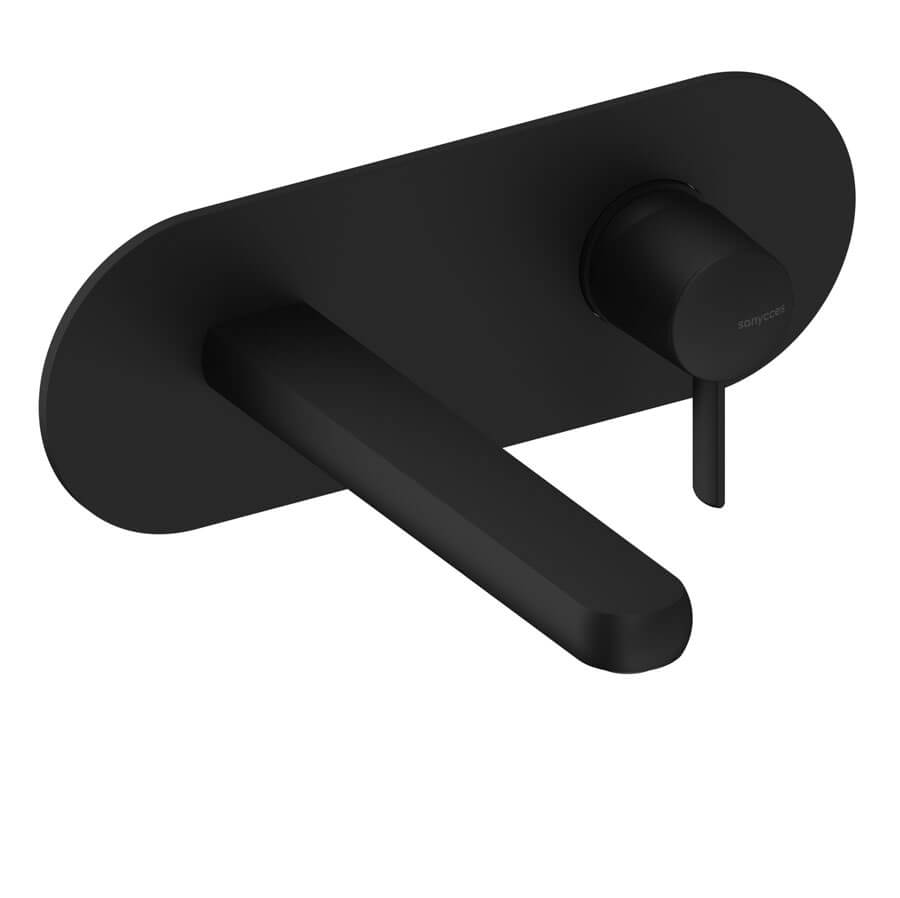 Dedal : Mitigeur mural noir pour lavabo