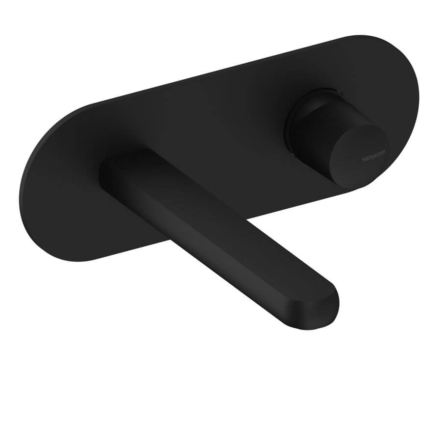 Dedal : Mitigeur mural noir pour lavabo