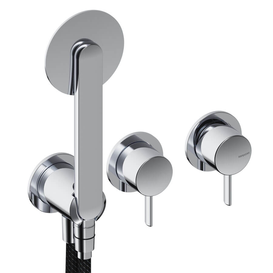 Dedal - Mitigeur de douche mural 2 voies – Finition Chrome
