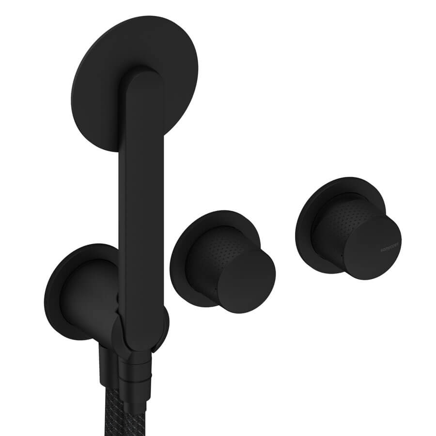 Dedal - Mitigeur de douche mural 2 voies – Finition Noir Mat