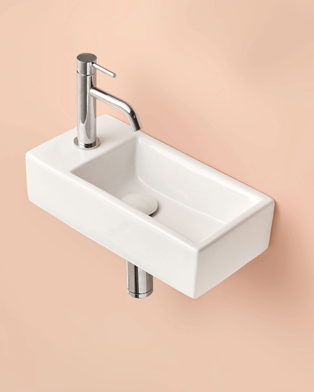 MINI : Vasque suspendue murale pour WC et petits espaces 40.5x21x10.5 avec kit de fixation