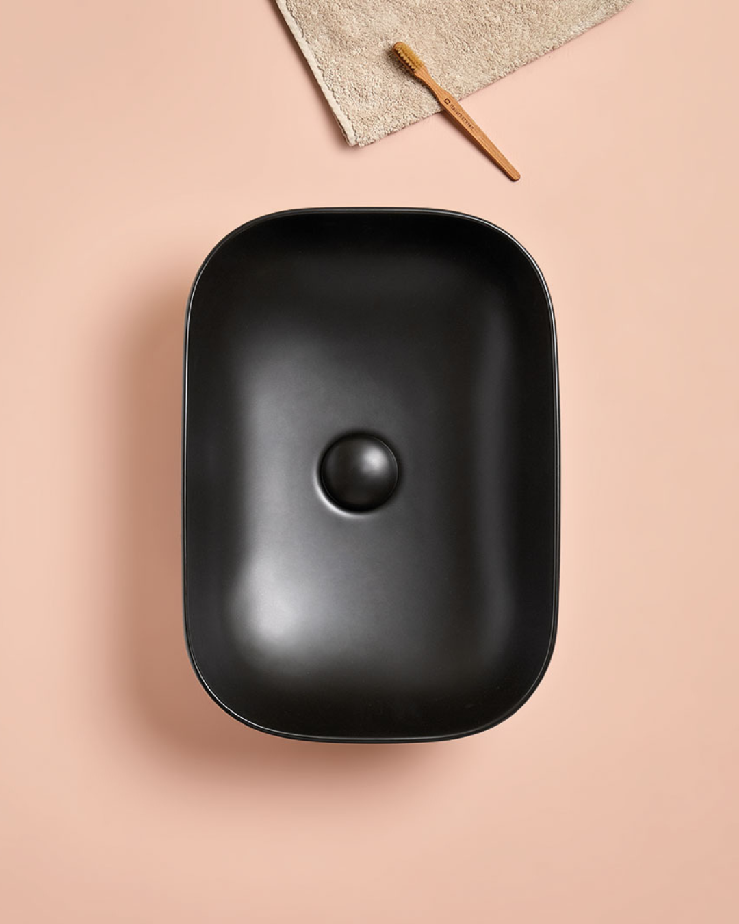 MODENA : Vasque rectangulaire aux bords arrondis à poser en céramique vitrifiée 32.5x46x13.5