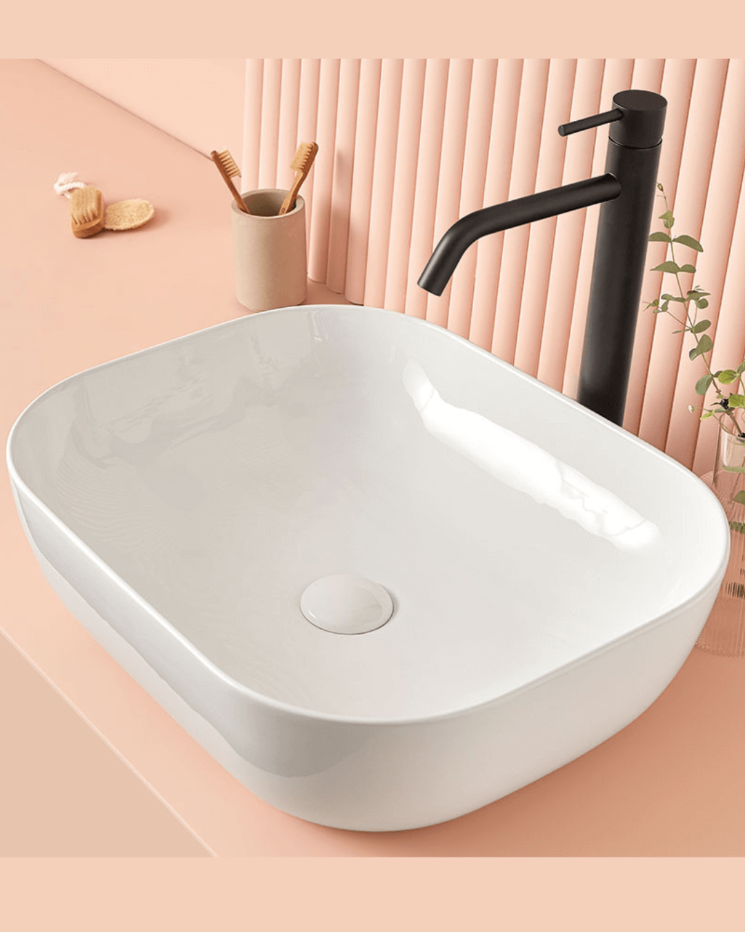 NAPOLI : Vasque à poser en céramique vitrifiée 49.5x39.5x15