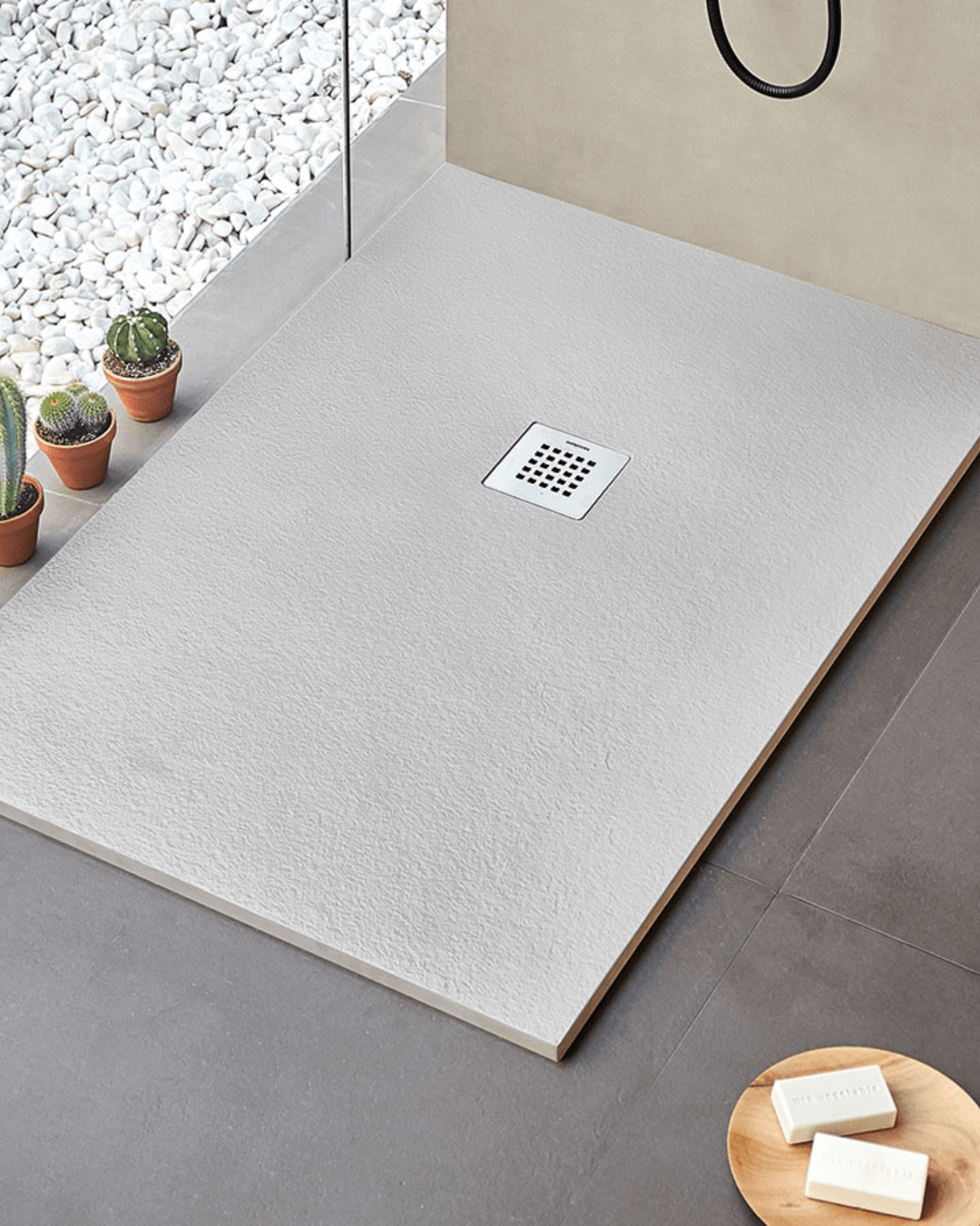 STRATO : Receveur de douche de plein pied - Ardoise antidérapant