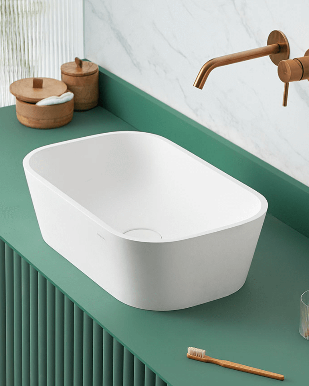 RUST : Vasque style baignoire à poser 50x31x15 en Gelcoat