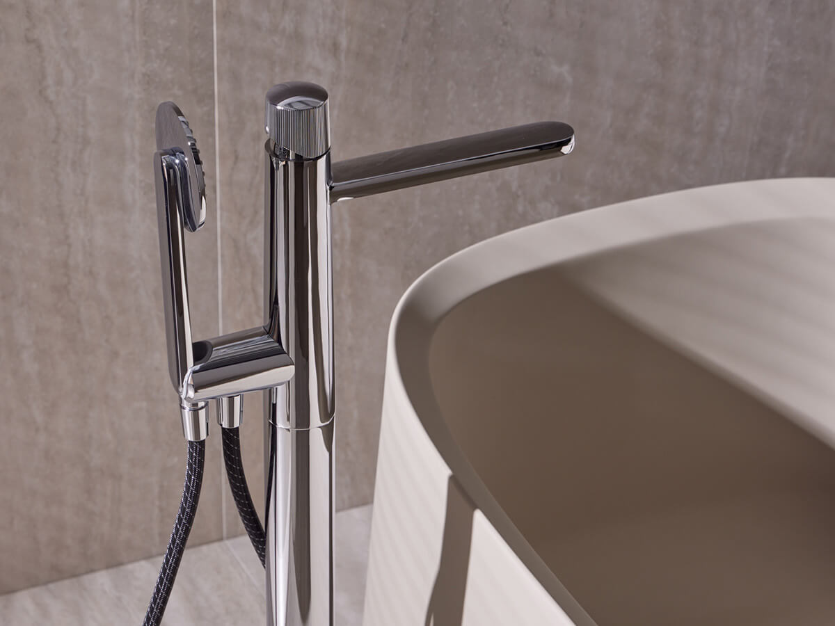 Dedal - Robinet sur pied pour baignoire – Finition or rose brossé