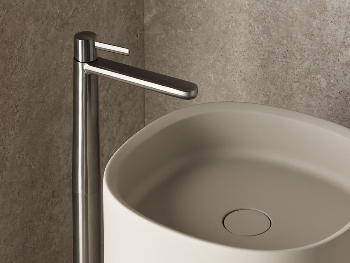 Dedal - Mitigeur de lavabo îlot – Finition or rose brossé