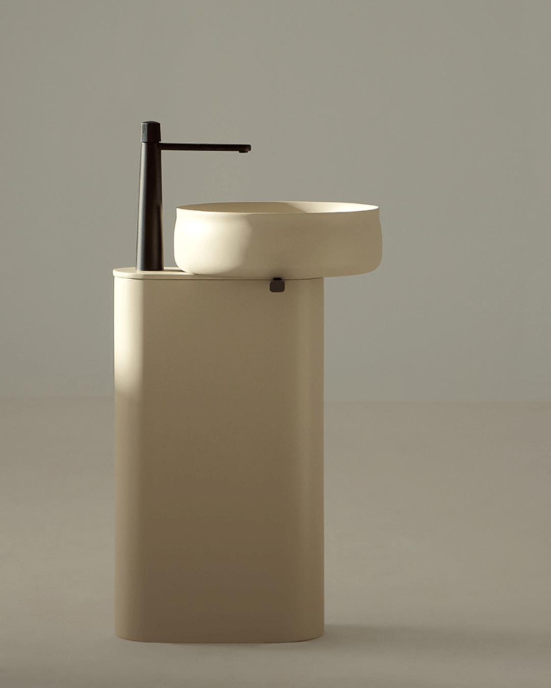 Duna : socle en îlot blanc pour lavabo