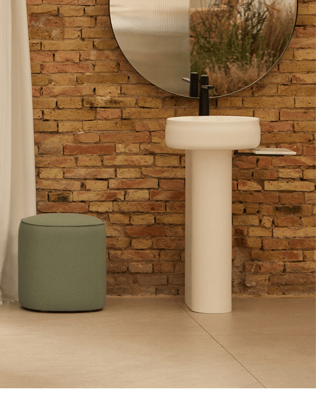 Duna : socle mural blanc pour lavabo