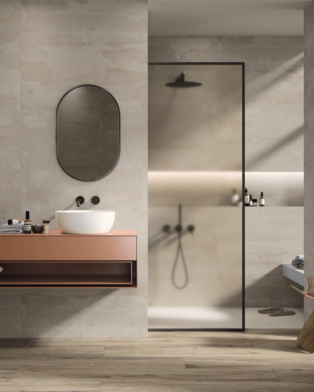 Sequoia Oak 25x150 - Carrelage sol effet bois Chêne naturel bords rectifiés