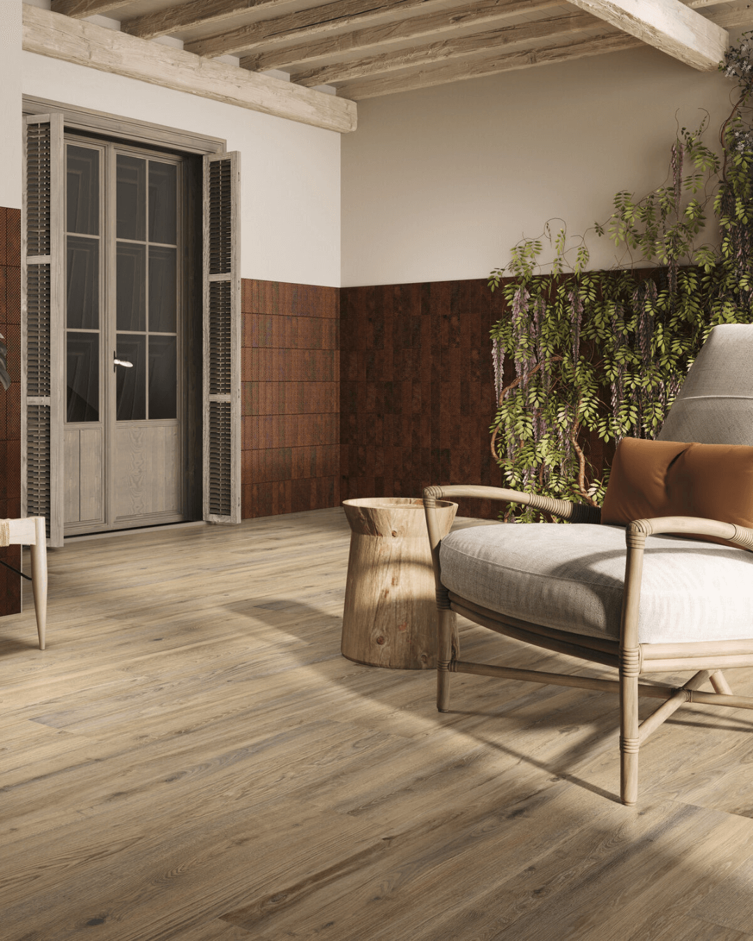 Anti-slip Sequoia Honey 25x150 - Carrelage antidérapant effet bois clair doré