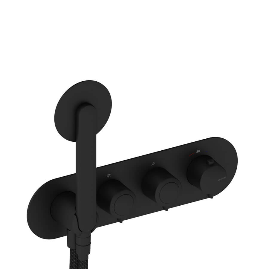 Dedal - Thermostatique de douche horizontal noir