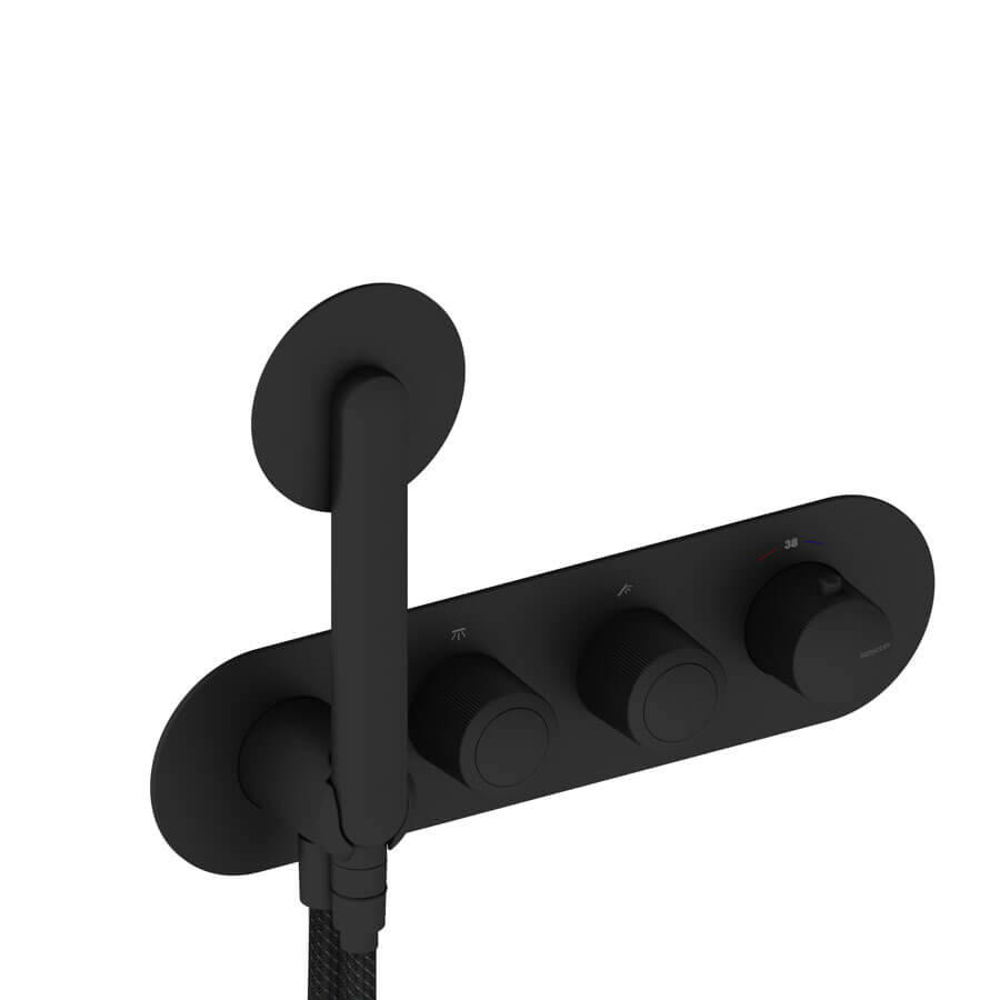 Dedal - Thermostatique de douche horizontal noir