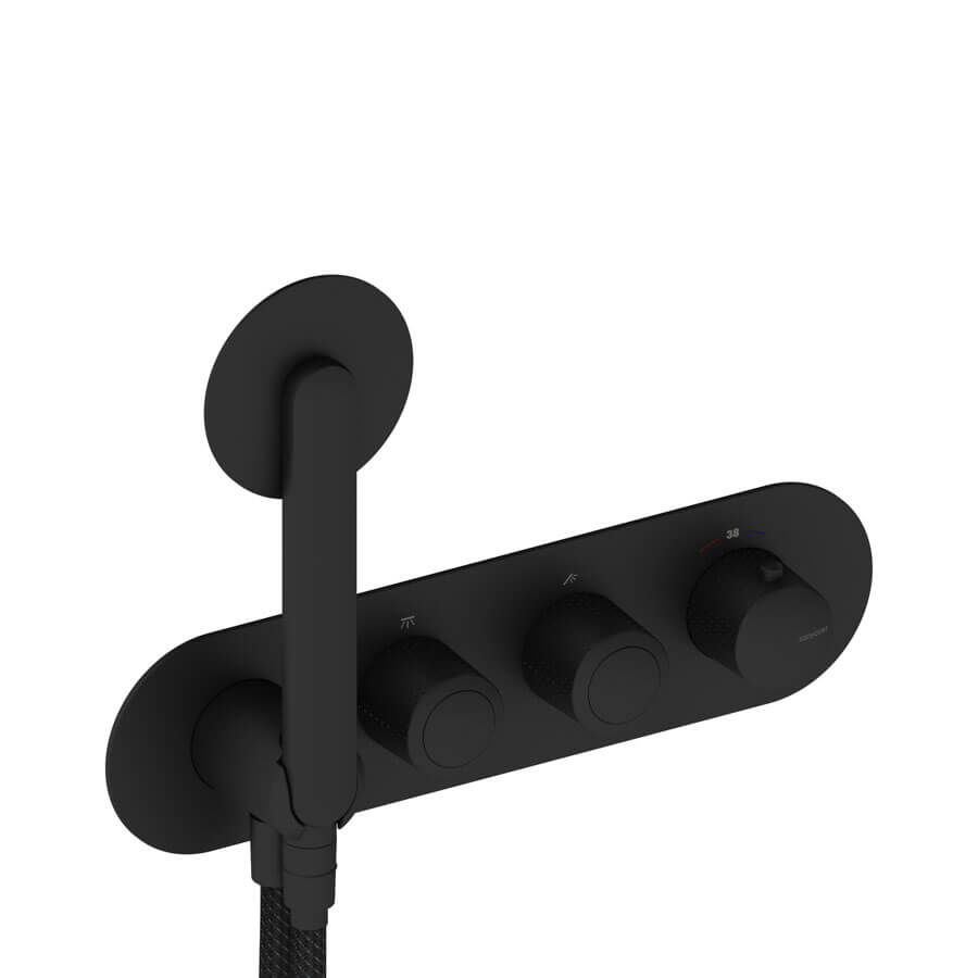 Dedal - Thermostatique de douche horizontal noir