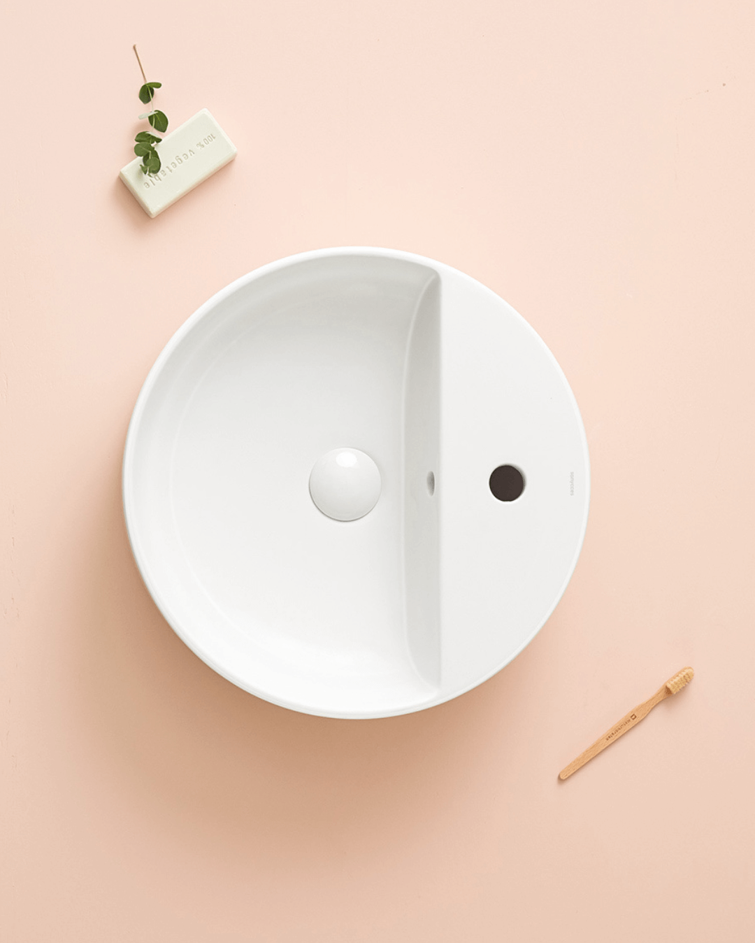 MANTUA : Vasque rond à poser en céramique vitrifiée Ø42,5x13