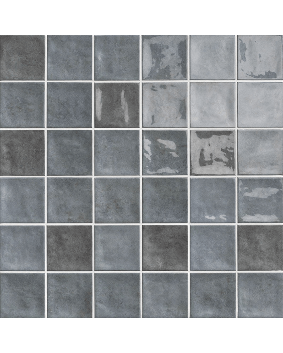 Chaouen Notte 20x20 - Carrelage mural bleu nuit brillant style Zellige