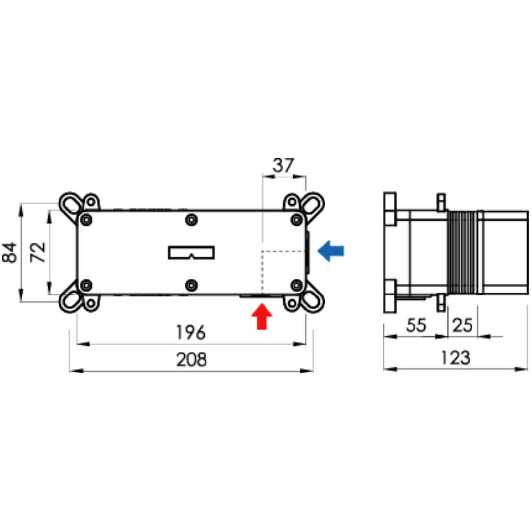 Corps d'encastrement universel pour mitigeur mural LOOP
