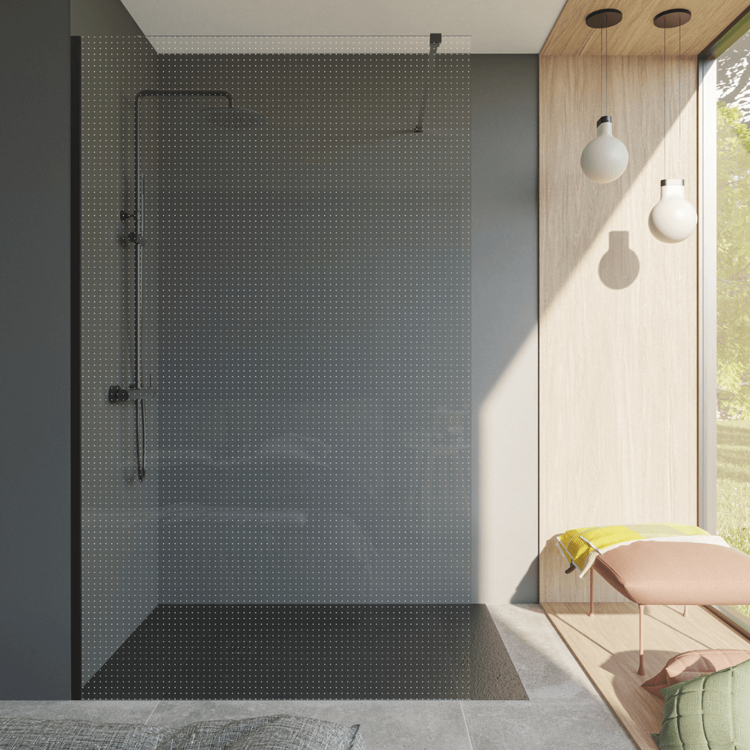 Paroi de douche SINGLE DECOR DOTS 1