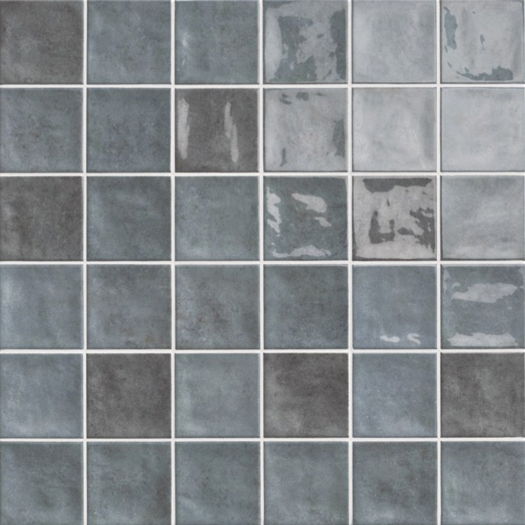 Chaouen Notte 20x20 carrelage mural bleu gris style Zellige