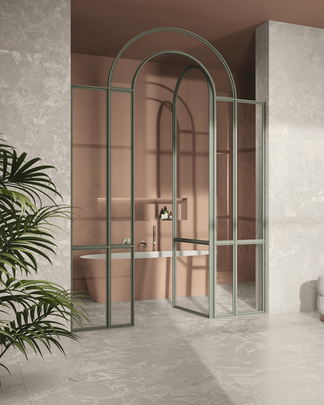 Aurora Taupe 60x120 - Carrelage taupe marbre et pierre mural et sol bords rectifiés