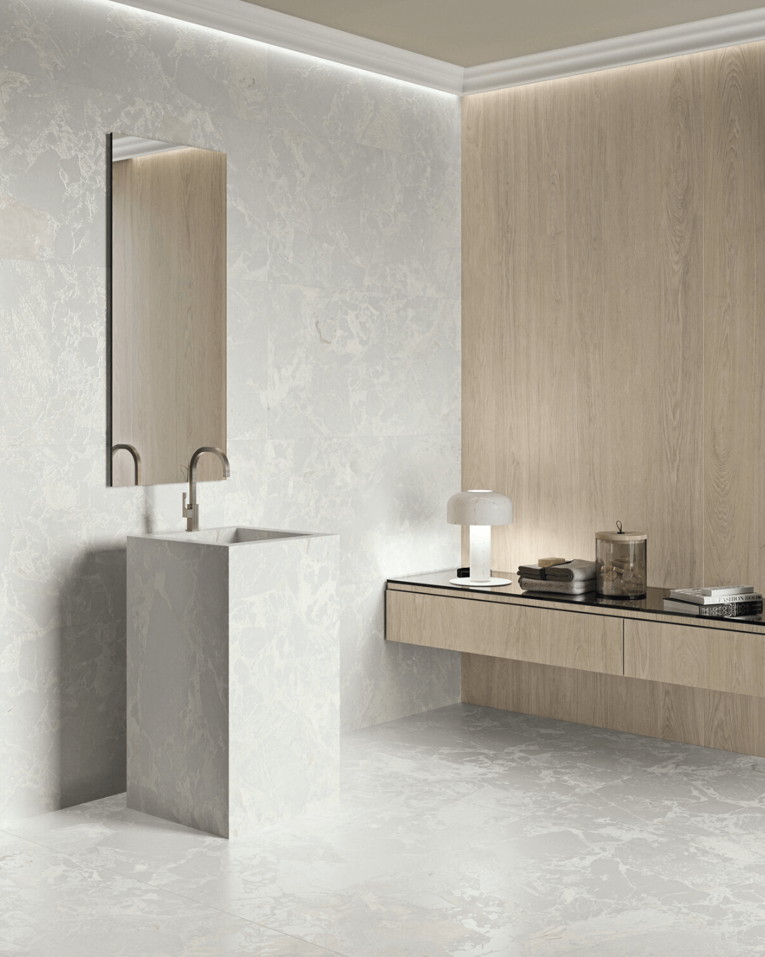 Aurora White 120x120 - Carrelage gris ivoire marbe et pierre mural et sol bords rectifiés