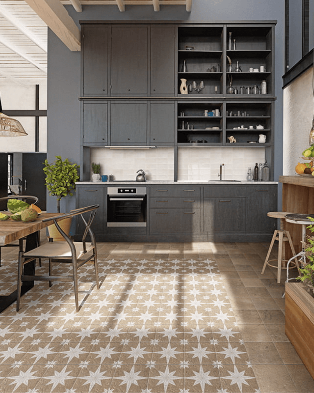 Bali Compass Sand 20×20 - Carrelage à motif mural et sol beige-brun style Pierre