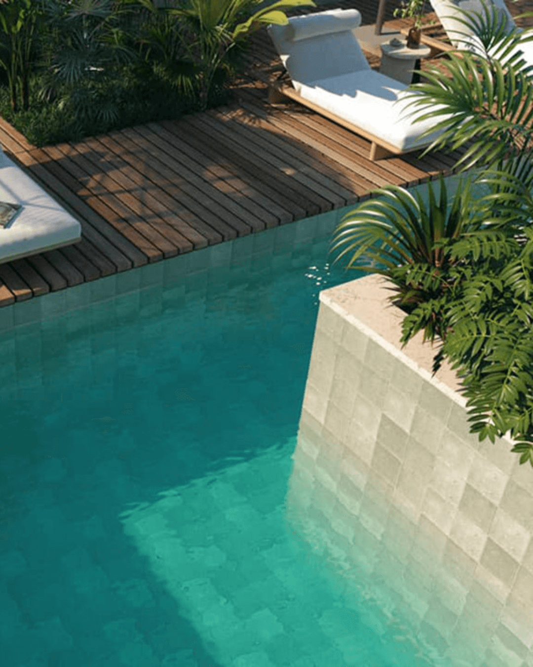Bali Green Stone 20×20 - Carrelage vert mat mural et sol style Pierre