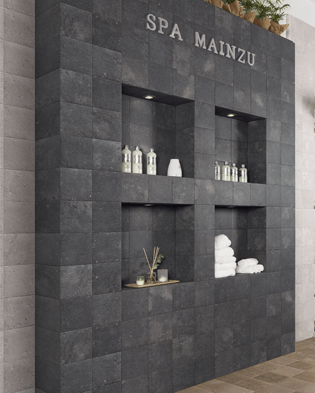 Bali Lava Stone 20×20 - Carrelage gris anthracite mat mural et sol style Pierre