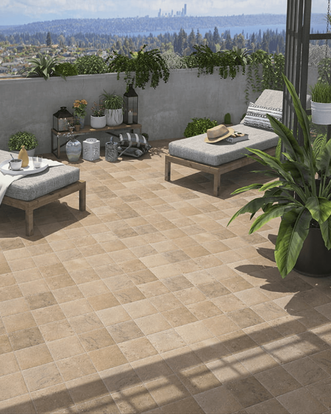 Bali Sand Stone 20×20 - Carrelage beige sable mat mural et sol style Pierre