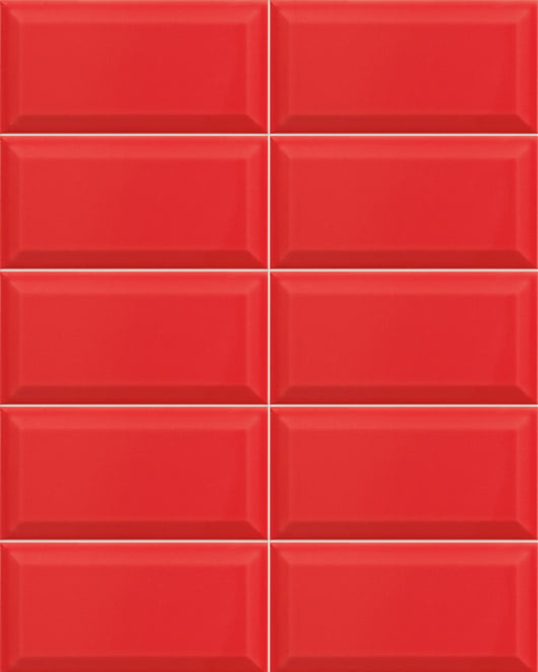 Bissel Rubi 10x20 - Carrelage mural rouge brillant style Metro