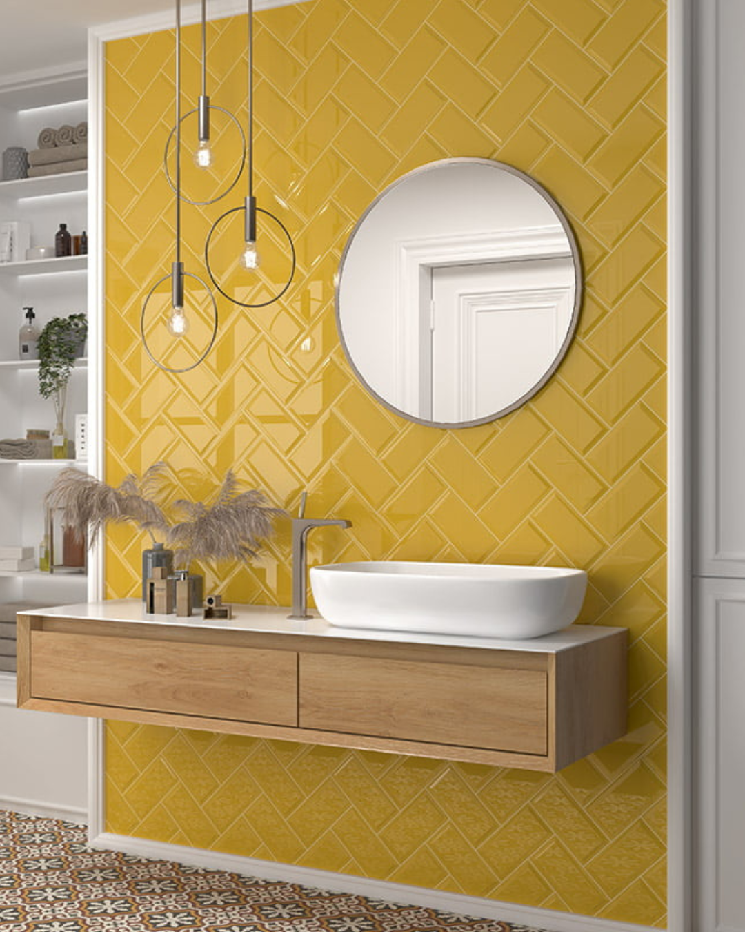 Bissel Tiger 10x20 - Carrelage mural jaune safran brillant style Metro