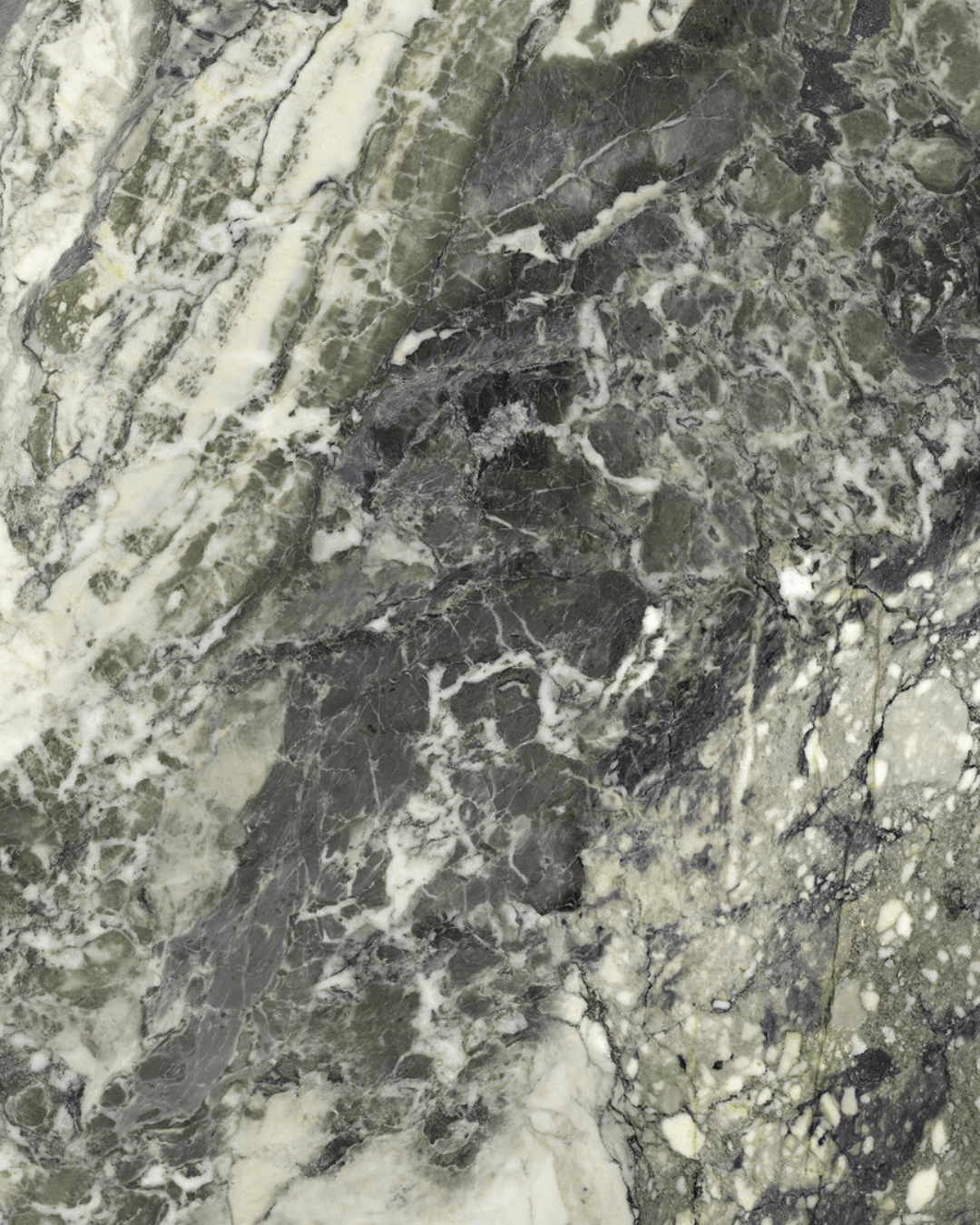Grand Format Breccia Viridi Pol 120x278 - Carrelage gris ivoire vert marbre et pierre grain poli effet miroir bords rectifiés