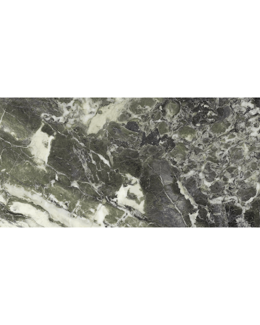 Breccia Viridi Honed 60x120 - Carrelage gris ivoire vert marbre et pierre laqué mat bords rectifiés