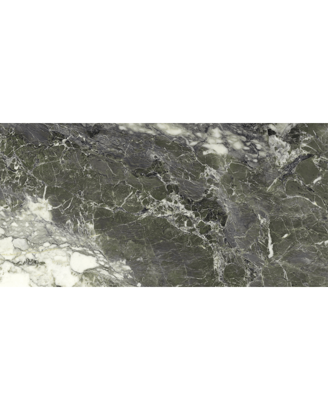 Breccia Viridi Pol 60x120 - Carrelage gris ivoire vert marbre et pierre grain poli effet miroir bords rectifiés