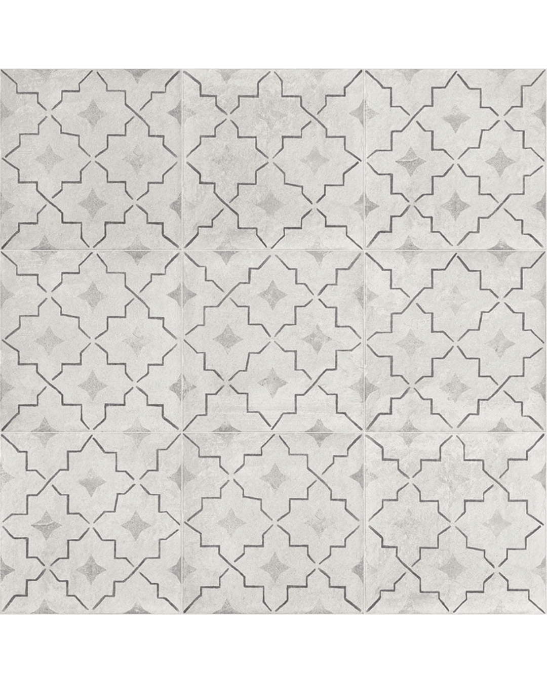 Carino Deco Como 20x20 - Carrelage décoratif gris mural et sol style Carreau de Ciment